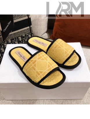 Dior Homey Slipper Sandals in Yellow Cannage Embroidery 2021