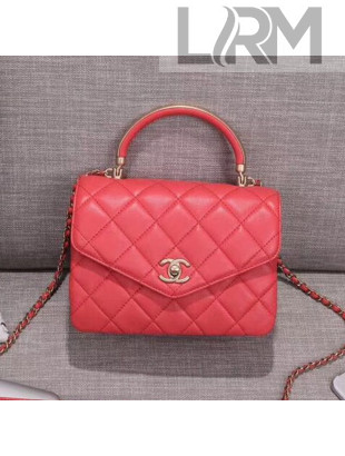 Chanel Small Flap Bag with Top Handle AS0625 Red 2019