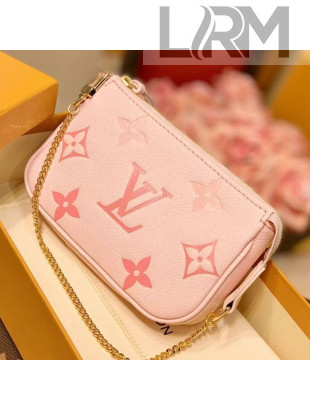 Louis Vuitton Gradient Monogram Leather Mini Pochette Accessoires Chain Pouch M80501 Pink 2021