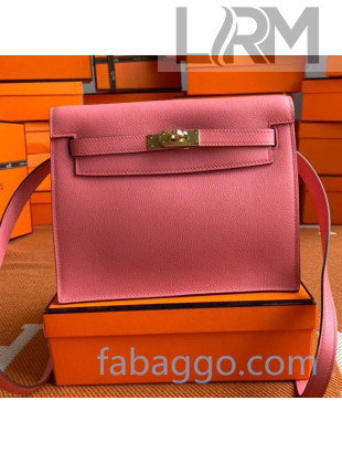 Hermes Kelly Danse Backpack in Evercolor Leather Pink/Gold 2020