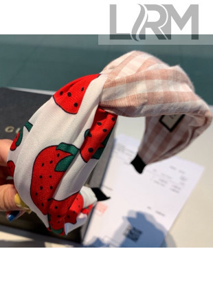 Gucci Strawberry Check Headband Pink 2019