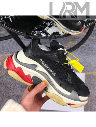 Balenciaga Triple S Sneakers Black/Multicolor Sole 