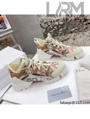 Dior D-Connect Sneaker in Printed Technical Fabric DS37 Pink 2021