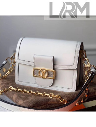 Louis Vuitton Dauphine Mini Smooth Leather Shoulder Bag M55836 White 2020