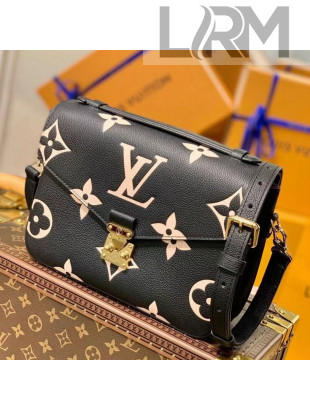 Louis Vuitton Monogram Leather Pochette Metis Bag M45773 Black/Beige 2021