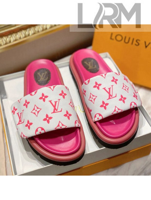 Louis Vuitton Pool Pillow Comfort Monogram Nylon Slide Sandals Pink 2021