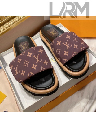 Louis Vuitton Pool Pillow Comfort Monogram Nylon Slide Sandals Cacao Brown 2021