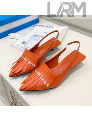 Balenciaga Tassel Slingback Pumps 3cm Orange 2021