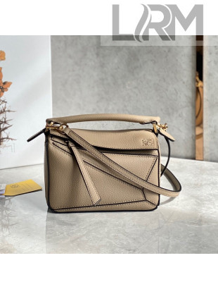 Loewe Puzzle Mini Bag in Litchi-Grained Calfskin Sand Beige 2022 10173