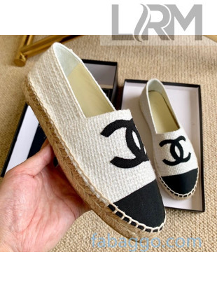 Chanel Tweed Espadrilles G29762 White/Black 2020