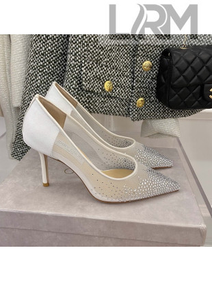 Jimmy Choo Crystal Mesh Pumps 8.5cm White 2021 65