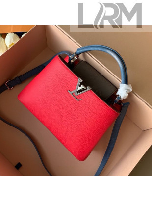 Louis Vuitton Capucines BB Top Handle Bag M52990 Red/Grey/Blue 2019