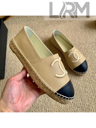 Chanel Leather Embroidered CC Espadrilles Beige 2020