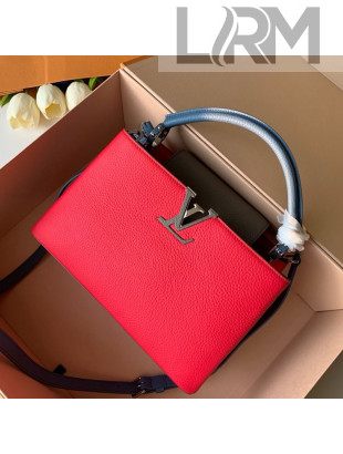 Louis Vuitton Capucines PM Top Handle Bag M52990 Red/Grey/Blue 2019