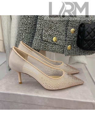 Jimmy Choo Crystal Mesh Pumps 6.5cm Nude 2021 72