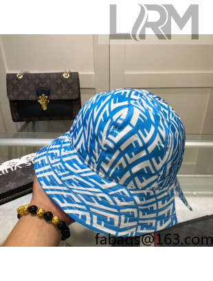 Fendi FF Vertigo Canvas Bucket Hat Light Blue 2021