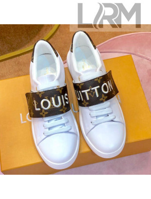 Louis Vuitton Frontrow Logo Strap Sneakers 1A4VSM White/Monogram 2019