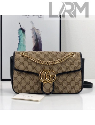 Gucci GG Marmont Small Shoulder Bag ‎443497 Beige/Black 2020