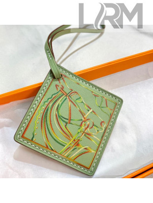 Hermes Carre Calfskin Nano Bag Charm Green 2021