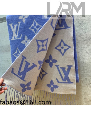 Louis Vuitton Wool Scarf 34x180cm Blue 2021