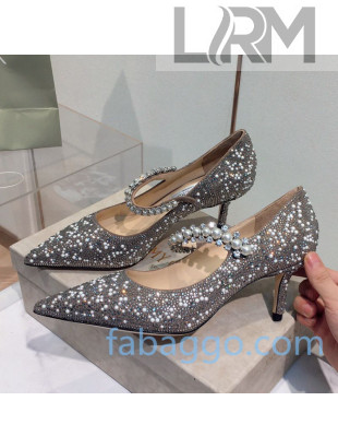 Jimmy Choo Crystal Pearl Heel 65mm Mary Jane Pumps 2020