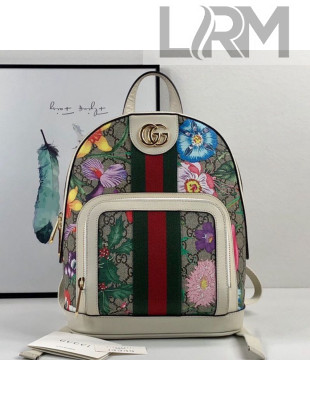 Gucci Ophidia GG Flora Small Backpack 547965 White 2019