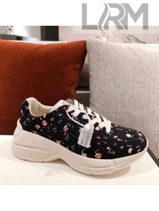 Gucci Rhyton Liberty London Floral Sneakers Black 2021 (For Women and Men)