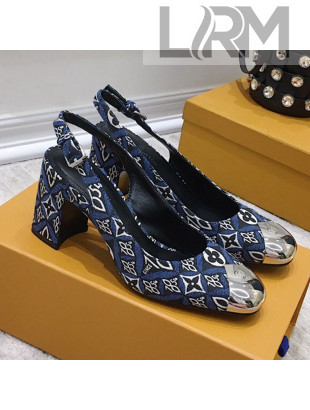 Louis Vuitton Since 1854 Louise Jacquard Slingback Pumps Blue 2021