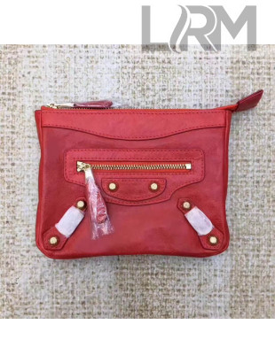 Balen...ga Calfskin Clasic City Small Coin Purse Red