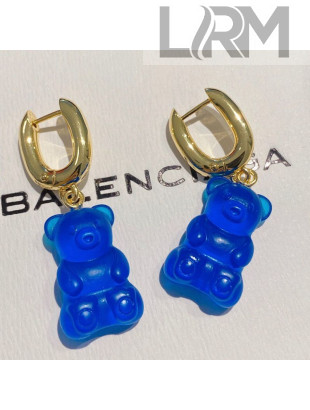 Balenciaga Panda Earrings Blue 2021