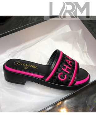 Chanel Embroidered Slide Sandals G34826 Pink 2021