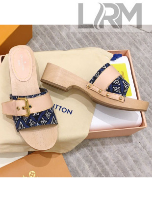 Louis Vuitton Cottage Since 1854 Wood Sandals Blue 2021