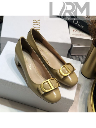 Dior Shiny Calfskin Pumps with CD Bow Yellow 2020