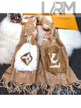 Louis Vuitton Monogram Cashmere Long Scarf With Pocket Khaki 2020