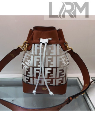 Fendi Transparent Mon Tresor Bucket Bag Brown/White 2019