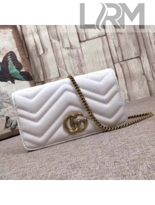 Gucci GG Marmont Leather Mini Bag 488426 White 2017