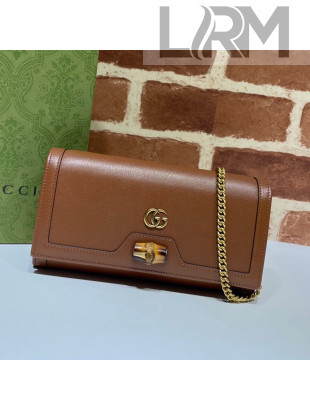 Gucci Diana Bamboo Chain Wallet 658243 Brown 2021