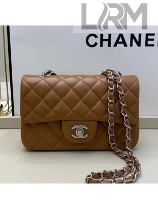 Chanel Lambskin Classic Mini Flap Bag A69900 Tan Brown/Silver 2021