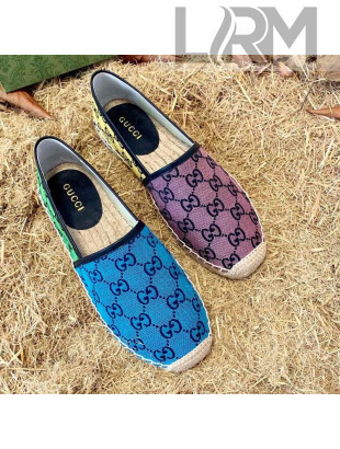 Gucci GG Multicolor Canvas Espadrilles Pink/Blue 2021