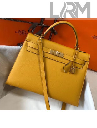 Hermes Kelly 32cm Top Handle Bag in Epsom Leather Ginger 2020