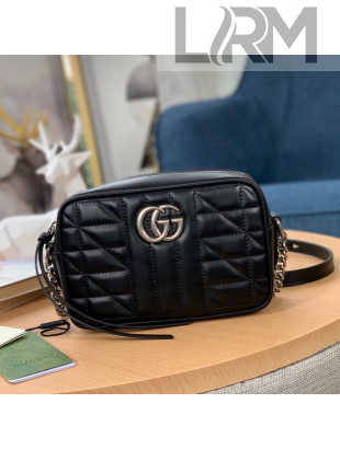 Gucci GG Marmont Geometric Leather Mini Shoulder Bag 634936 Black 2021