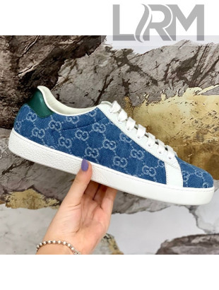 Gucci GG Canvas Ace Sneakers ‎‎Denim Blue 2020 (For Women and Men)