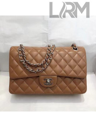 Chanel Lambskin Classic Medium Flap Bag A01112 Brown/Silver 2021