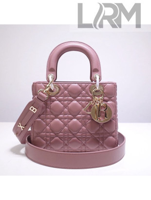 Dior Lady Dior Bag 20cm in Cannage Lambskin Dark Pink 2019