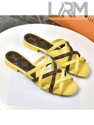 Louis Vuitton Revival Strap Flat Slide Sandals Yellow 2021