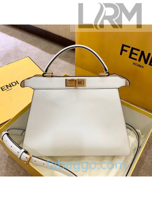 Fendi Peekaboo ISeeU Medium Bag in White Leather 2020