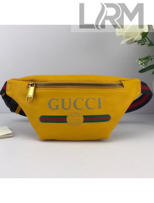 Gucci Logo Print Small Belt Bag 527792 Yellow 2019