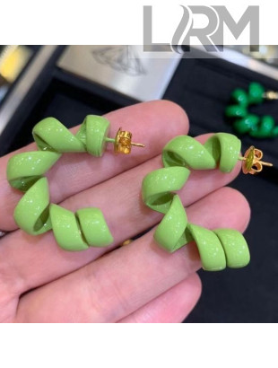 Bottega Veneta Shiny Twist Earrings Green 2021