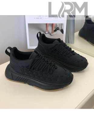 Bottega Veneta Silky Calfskin Braided Sneakers Black 2019 