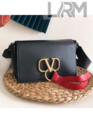 Valentino VRing Large Flap Crossbody Bag Black 2019